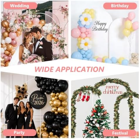EMART 7.2/6.6/6Ft White Arch Backdrop Stand Set 3 for Wedding Party Balloon - Image 7