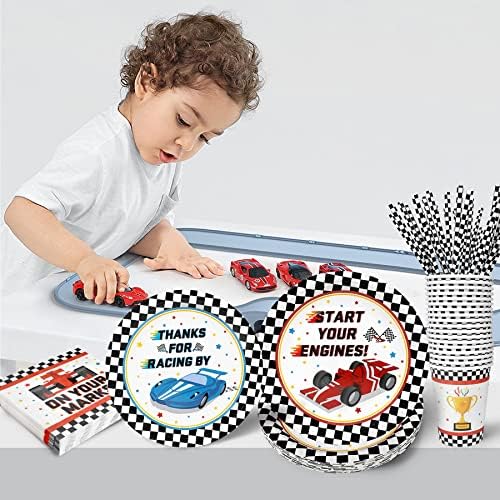 Recheel Racing Car Party Decorations Plates Set, Cars Party Supplies - Image 6