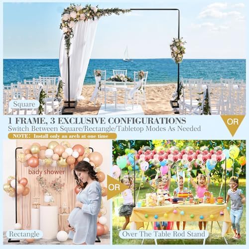 8.2FT Balloon Arch Stand, 8.2FT Square Heavy Duty Backdrop Adjustable Frame - Image 2