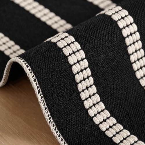 Artoid Mode Black Farmhouse Dashed Stripe Table Runner, Seasonal Holiday Boho Rustic Kitchen Dining Table Decoration for Home Party Decor 12x72 Inch - Image 5