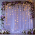 Lavender Tulle Backdrop Curtain with Lights for Decor, 10x8FT by Unknown