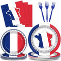 gisgfim 96Pcs French Flag Party Supplies Paper Plates Napkins by gisgfim