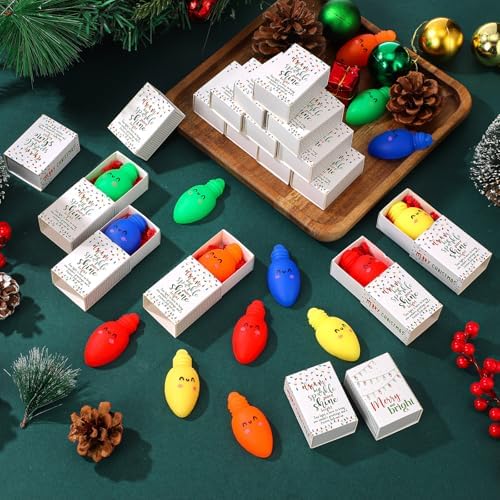 20 Sets Christmas Positive Gifts Light Bulb Party Favors with Boxes - Image 5