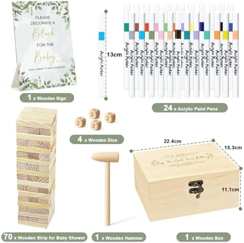 101pcs Fun Baby Shower Games Sign Kit, Baby Blocks for Baby Shower, 2 ways - Image 4