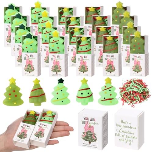 20 Sets Christmas Appreciation Gifts Tree Holiday Party Favors with Boxes by Wettarn