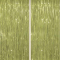 DECOCKRAT 2 Pack Foil Fringe Backdrop - Light Green Shiny Tinsel Curtains for Party Decoration/Photo Booth Props - 3.3x6.6 FT Metallic Foil Backdrop for Birthday, Wedding, Graduation, Christmas. by DECOCKRAT