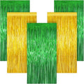5 Pack 3.28ft x 6.56ft Green&Gold Tinsel Foil Fringe Curtains, Photo Booth Backdrop Party Decorations for Birthday Wedding Baby Shower Graduation Bachelorette New Years by Unknown