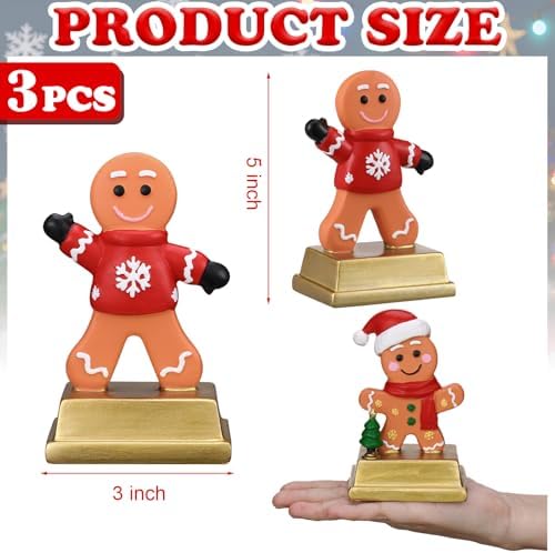 CroBlissful 3 Pcs Christmas Trophy Awards Set Gingerbread Man & House Snowman Resin Trophie with Pen Funny Holiday Contest Prize for Christmas Party Game Xmas Tree Decorations Gift - Image 3