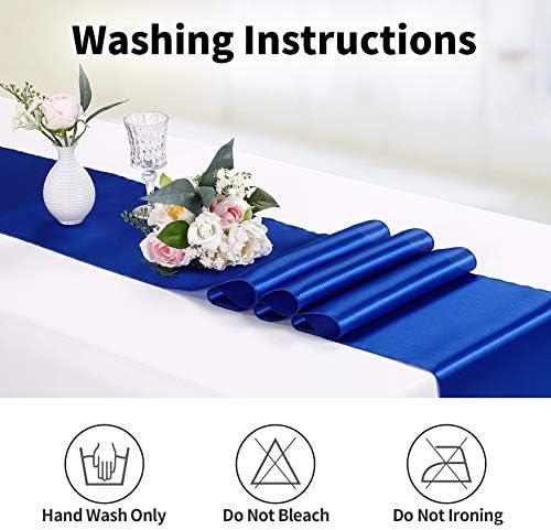 10-Pack Satin Table Runner Royal Blue 12 x 108 inches Long, Table Runners for Wedding, Birthday Parties, Banquets Decorations（10 Pack, 12x108 Inch, Royal Blue） - Image 6