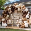 Brown Nude Balloon Arch Kit Double Stuffed Neutral White Sand Balloon Garland Latex Coffee Tan Cream Balloons for Bear Baby Shower Birthday Neutral Wedding Bridal Shower Boho Fall Party Decor by DOUBLELAYERBALLOON