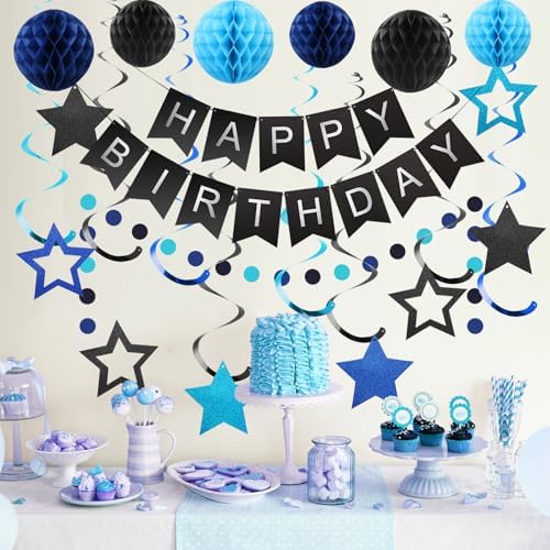 meowtastic Birthday Decorations Happy Birthday Banner with Honeycomb Balls - Image 2