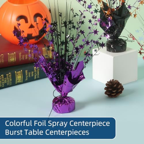 24 Pack Black Purple Metallic Foil Spray Centerpiece Star Table Decoration Burst Table Centerpieces for Birthday Graduation New Year Halloween Party Supply (Black Purple) - Image 5
