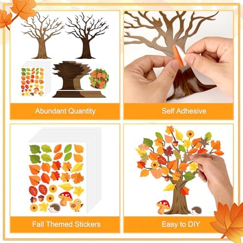 30 Set Fall Trees Craft Kits Make Your Own DIY Thanksgiving Tree Decoration - Image 4