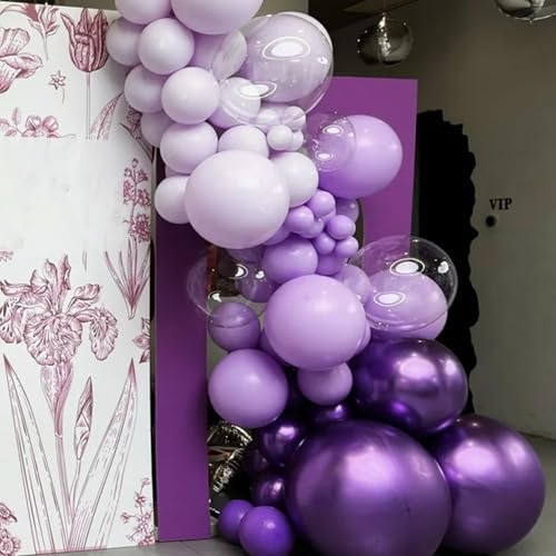 Voircoloria 130pcs Metal Purple Balloons Garland Arch Kit, 18 12 10 5 Inch - Image 5
