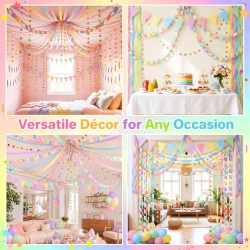 1200 Sheets Pastel Paper Chain Strips Streamers Garland Decorations Set - Image 6