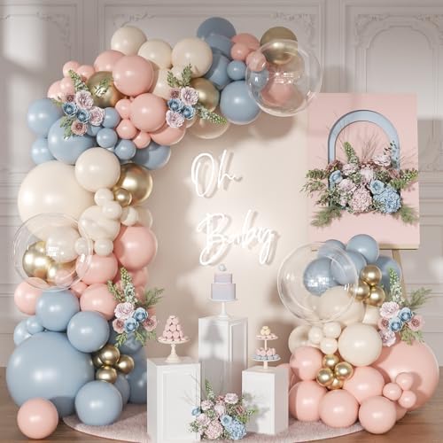 Gender Reveal Pink Blue Balloon Arch Kit Baby Shower Decorations by NUTTYBASH