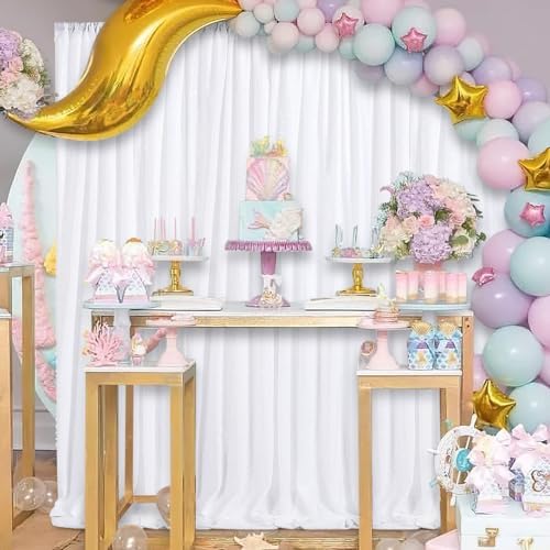 White Sequin Backdrop Curtains-6 Panels 2FTx8FT White Backdrop for Valentines Day, Glitter Party Decorations Background Drapes for Wedding Birthday Anniversary Graduation Photo Booth Decor - Image 6