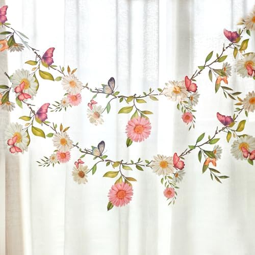 SUNBEAUTY 13FT Wildflower Garland Butterfly Daisy Banner Flower Garlands by SUNBEAUTY