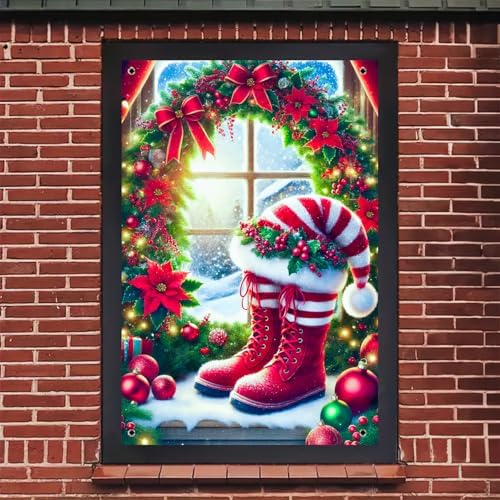 BlissYard Christmas Window Banner 31x47 Inch Polyester - Image 5