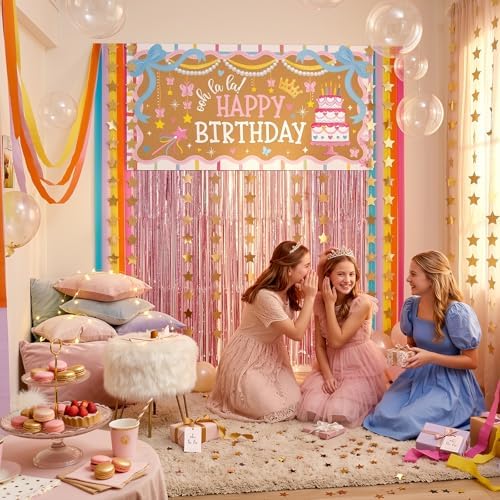 Lofaris Fancy Pink Party Decorations Ooh La La Birthday Banner Set - Image 5