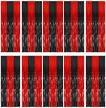 10 Pack Black and Red Backdrop Party Decorations Tinsel Curtain Halloween Party Streamer Foil Fringe Birthday Decorations Photo Booth Fancy Ball Christmas New Year Graduation Party Decor Decor by BOMSI