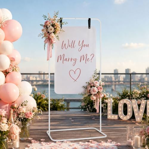 Wedding Sign Stand,Welcome Poster Easel Stand,White,1 Pack - Image 7