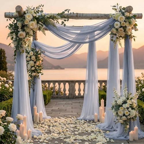Pack of 1 Wedding Arch Drape Panel Fabric 30" x 100ft - Cool Gray - Image 4