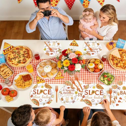 96Pcs Pizza Baby Shower Party Decorations for Boys Girls, Serves 24 - Image 7