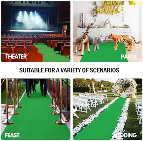 VOK Green Aisle Runner Carpet Rugs for Garden Party, Premium 160 GSM Felt Non-Woven Fabric Runway Rug for Step, Ceremony Parties and Events Indoor or Outdoor Decoration (Green, 3X15 ft) - Image 6
