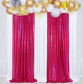 Poise3EHome Hot Pink Sequin Backdrop, 2 Panel 2x8ft Glitter Curtain for Parties, Weddings, Baby Showers, Christmas Decor, Thanksgiving Holiday Festival Decor by Poise3EHome
