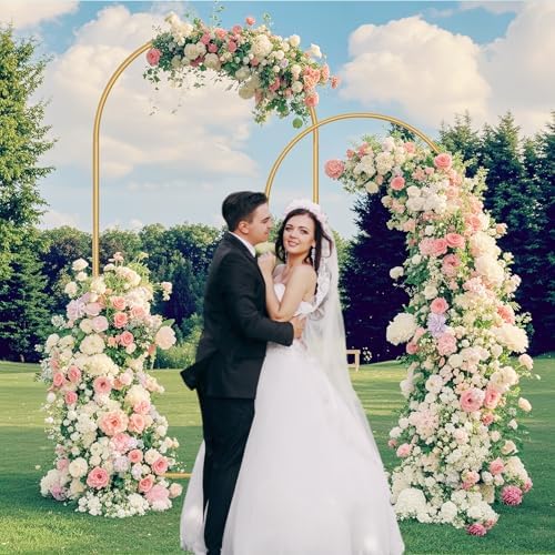 2 Pack Metal Arch Backdrop Stand 7.2FT, 6FT Wedding Balloon Floral Frame - Image 2