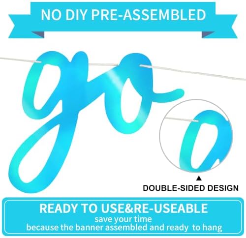 BEISHIDA Rainbow Blue Pre-Strung Go Shawty It's Your Birthday Banner Decor - Image 3