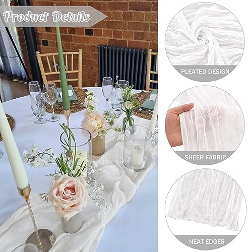 10FT Cheesecloth Table Runner Boho Party Home Decorations - Image 2