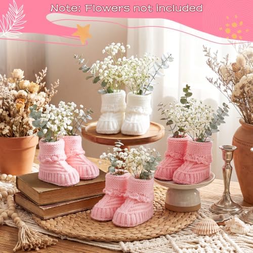 Tranqun 4 Sets Baby Booties Centerpiece No Floral DIY,Classic,Pink Ombr - Image 4