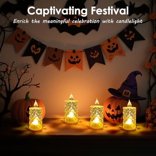24pcs Flashing Battery Powered LED Votive Tea Candles, Realistic Electronic Fake Candles for Birthday Gifts for Women Mom Grandma Mother's Day Decoration - Image 4