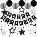 meowtastic Birthday Decorations Happy Birthday Banner with Honeycomb Balls by meowtastic%C2%AE%E2%80%94Idealforyourparty