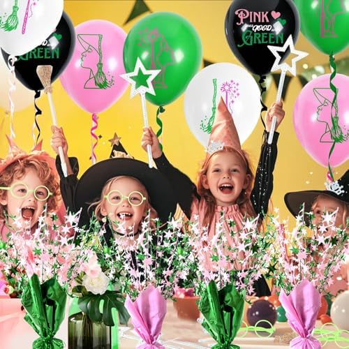 FUBININA Witch Birthday Party Decoration Pink Green Table Centerpiece Spray - Image 2