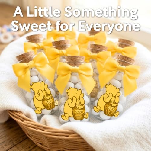 Ethisa 12 Pack Winnie Glass Bottles - Vintage Baby Shower Favors for Guests - Image 4