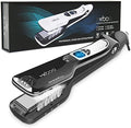 Hair Straightener with Steam, Salon Professional Nano Titanium Ceramic Steam Flat Iron with Removable Comb+Digital LCD+5 Level Adjustable Temperature+Auto Temperature Lock Black by MKBOO