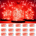SmilingTown 15 Packs 20 Led Red Fairy Lights Battery Operated 6.6ft Silver String Lights Waterproof Firefly Starry Light for Bedroom Dorm DIY Table Centerpieces Halloween Christmas Party Decor by SmilingTown