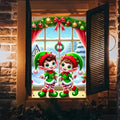 BlissYard Christmas Elf Window Cover 31x47 Inch Polyester by BlissYard