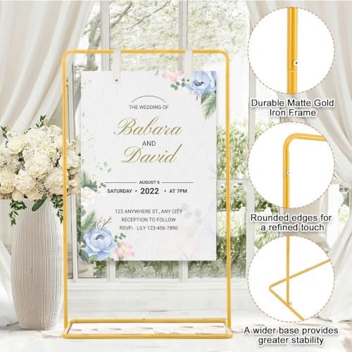 Wedding Sign Stand,Welcome Poster Easel Stand,Mustard Gold,4 Pcs - Image 7