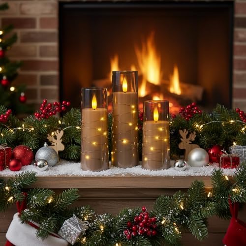 Raycare 9 Pcs Flameless Battery Operated Pillar Candles with Remote Timer - Image 4