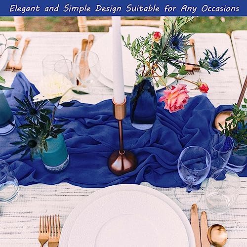 35x72 Inch Royal Blue Cheesecloth Table Runner Wedding Birthday Decor - Image 7