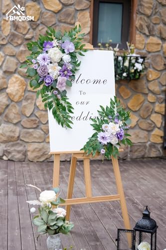 Artificial Wedding Arch Flowers Kit(Pack of 2) for Wedding Decor Ceremony and Reception Backdrop Decoration (Purple) - Image 2