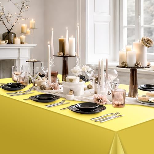 6 Pack Gold Plastic Tablecloth, Disposable Rectangle Table Covers, Holographic Metallic Foil Tablecloth Gold Party Supplies Decorations for Birthday Graduation Anniversary Bachelorette, 54x108Inch - Image 5