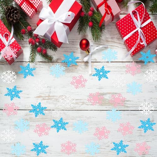 100 Pcs Snowflakes Confetti Decorations for Christmas Winter Frozen Theme Themed Party Baby Shower Confetti Paper Table Scatter - Image 5