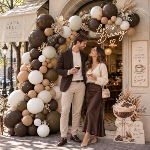 Brown Nude Balloon Arch Kit Double Stuffed Neutral White Sand Balloon Garland Latex Coffee Tan Cream Balloons for Bear Baby Shower Birthday Neutral Wedding Bridal Shower Boho Fall Party Decor - Image 7