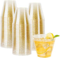 I00000 100 Pcs Gold Plastic Cups, 9 oz Hard Gold Glitter Disposable Cups by I00000