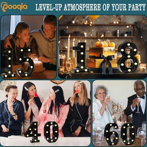 Pooqla Black Light Up Numbers, 30th Birthday Decorations for Men - Image 5